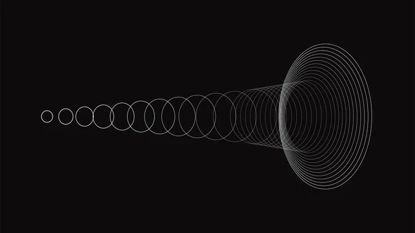 Unda Sunet Radar Energie Sonar Semnal Extinderea Fundal — Vector de stoc