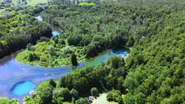 Organiza Tour Apoyo Tableros Estables Camina Tranquilamente Sobre Aguas Suaves — Vídeos de Stock