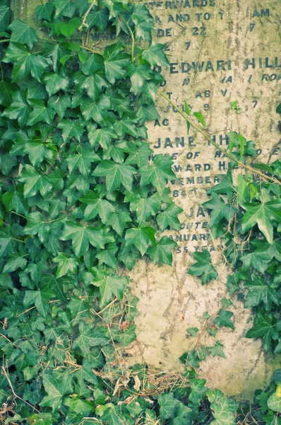 Antigua lápida en un cementerio — Foto de Stock
