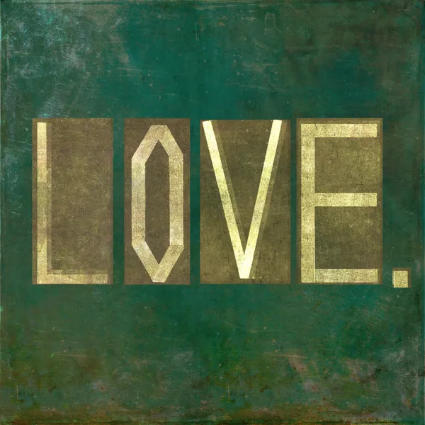 Earthy background image and design element depicting the words about love — Stock Photo, Image