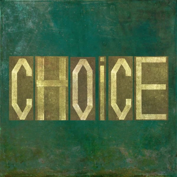 Earthy background image and design element depicting the word "choice" — Stock Photo, Image