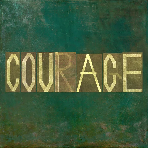 Zemité pozadí obraz a design prvek zobrazující slovo "odvahu" — Stock fotografie