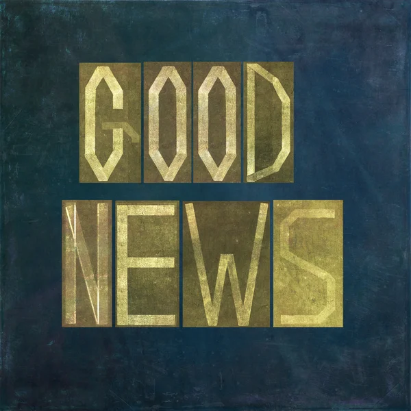 Jordnära bakgrunds- och element föreställande orden "goda nyheter" — Stockfoto