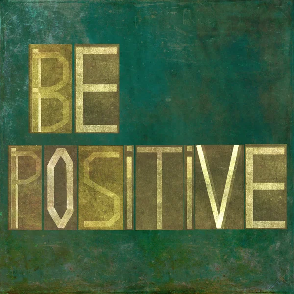 Earthy background image and design element depicting the words "Be positive" — Stock Photo, Image