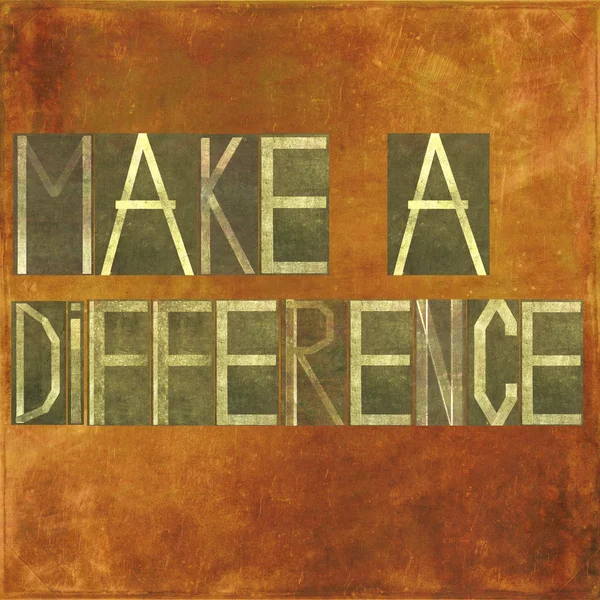 Image de fond terreux et élément de conception représentant les mots "Faire une différence " — Photo