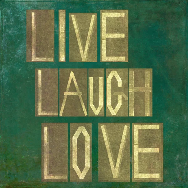 Earthy background and design element depicting the words "live, laugh, love" — Stock Photo, Image