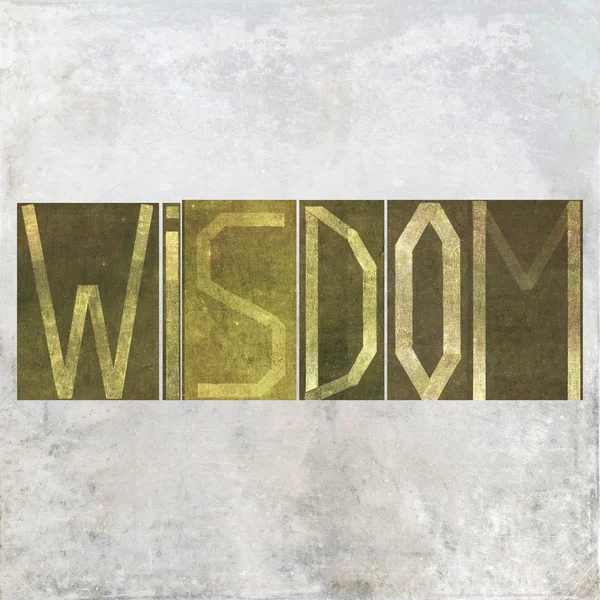 Earthy background image and design element depicting the word "wisdom" — Stock Photo, Image