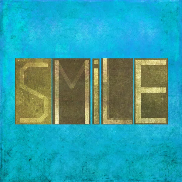 Imagem de fundo terroso e elemento de design que descreve a palavra "Sorriso " — Fotografia de Stock