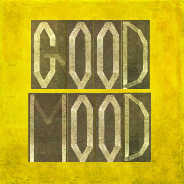 Earthy background and design element depicting the words "Good mood" — Stock Photo, Image
