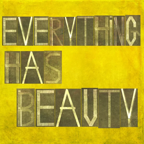 Erdiges Hintergrundbild und Gestaltungselement mit den Worten "alles hat Schönheit"" — Stockfoto
