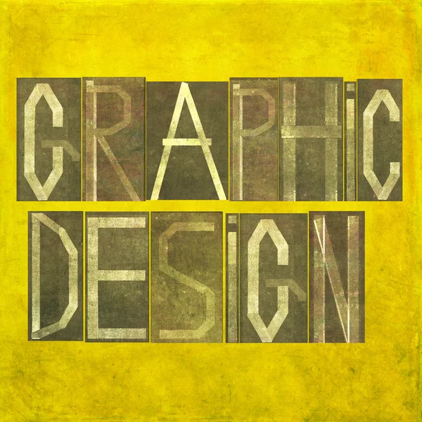 Jordnära bild och design bakgrundselement föreställande orden "grafisk design" — Stockfoto