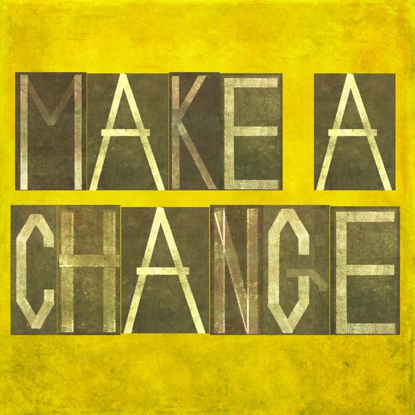 Jordnära bild och design bakgrundselement som skildrar ord "gör en förändring" — Stockfoto