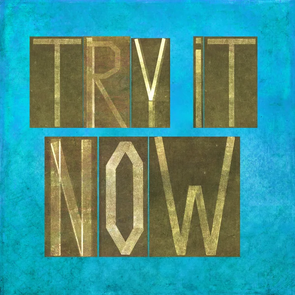 Earthy background image and design element depicting the words "Try it now" — Stock Photo, Image