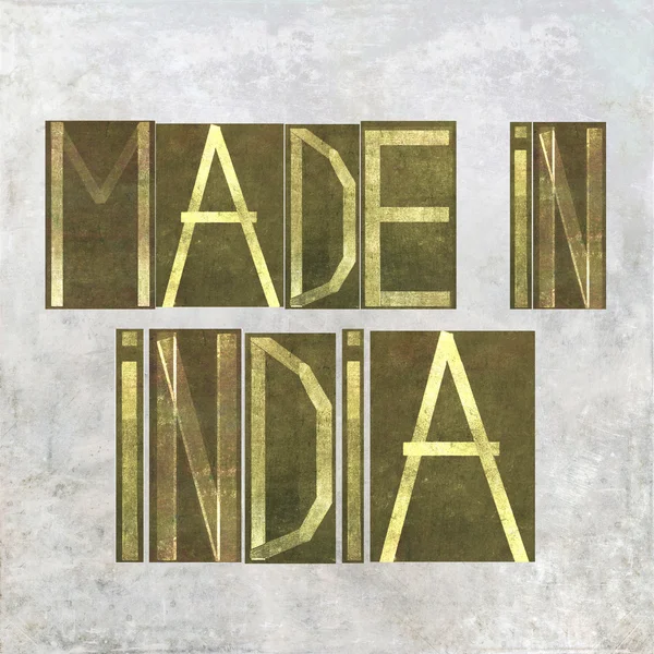 Earthy background image and design element depicting the words "Made in India" — Stock Photo, Image