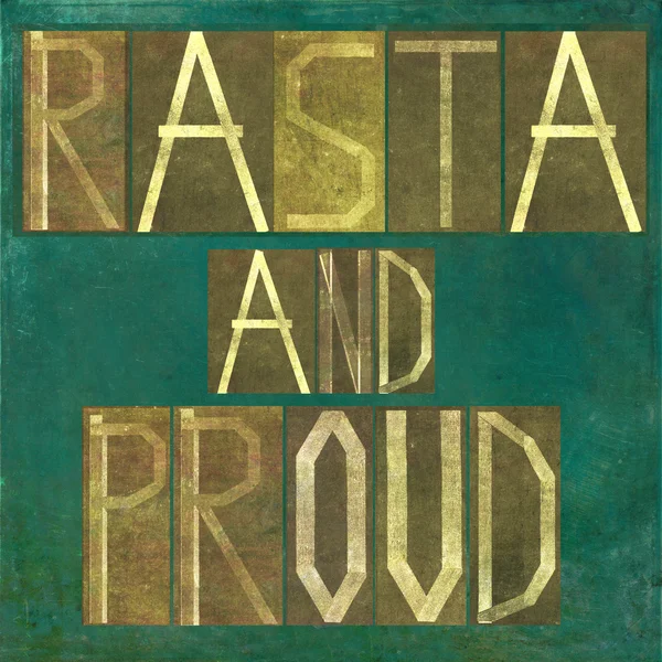 Erdiges Hintergrundbild und Gestaltungselement mit den Worten "rasta und stolz" — Stockfoto