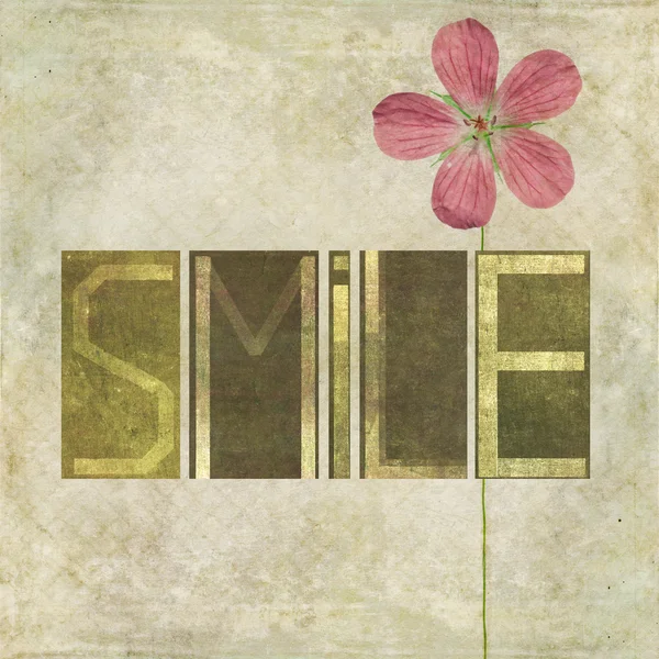 단어 "미소를 묘사 하는 디자인 요소" — 스톡 사진