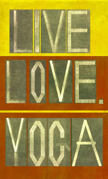 Worte "Live Love Yoga" — Stockfoto