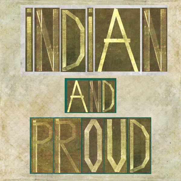 Words "Indian and proud" — Stock Photo, Image