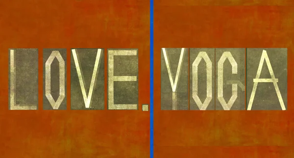 Woorden "liefde yoga" — Stockfoto