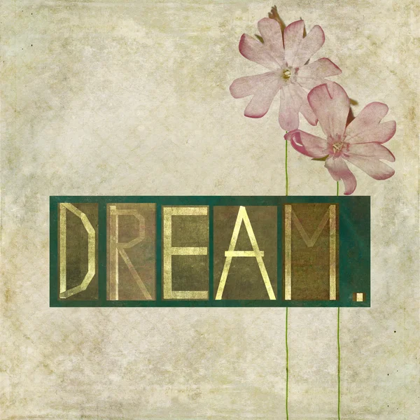 Word "Dream" and flower — Stock Photo, Image