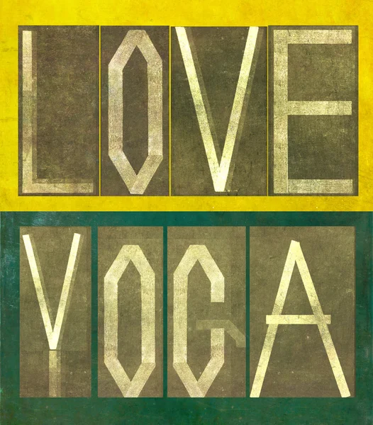 Worte "Liebe Yoga" — Stockfoto