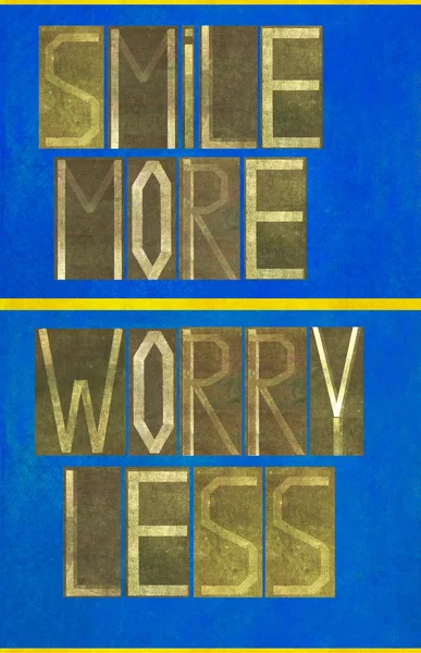 Words "Smile more Worry less" — Stock Photo, Image