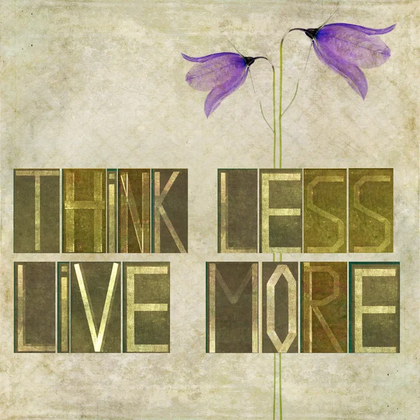 Words "Think less, live more" — Stock Photo, Image