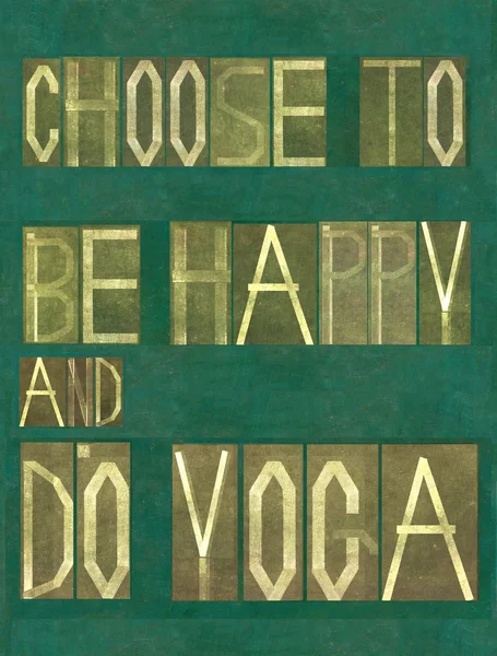 Words "Choose to be happy and do yoga " Zdjęcie Stockowe