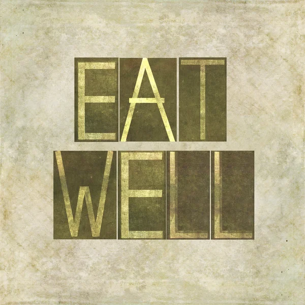 Design element depicting the words "Eat well" — Stock Photo, Image