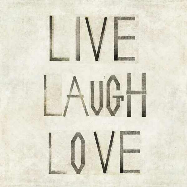 Designelement som skildrar orden "live laugh love" — Stockfoto