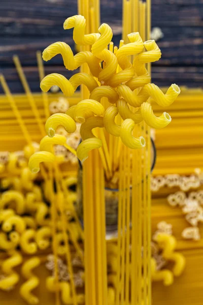 Primer Plano Espaguetis Crudos Para Fondo —  Fotos de Stock