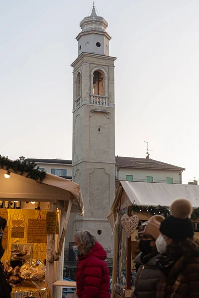 Lazise Verona Italie Décembre 2021 Célèbre Tour Italie Coucher Soleil — Photo