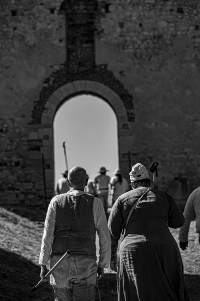 Montorio Verona Italy 2022 Medieval Festival Castle People Front Medieval — стоковое фото