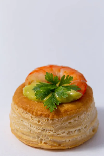 Vol Vent Mit Meeresfrüchten Auf Hellem Hintergrund — Stockfoto