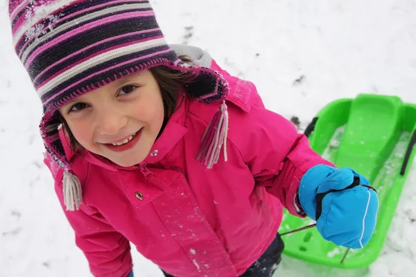 在雪地上儿童乐趣 — 图库照片