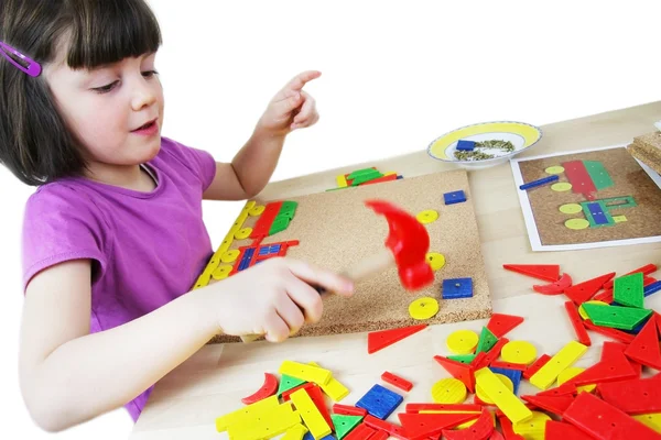 Montessori puzzle. Preschool. — Stock Photo, Image