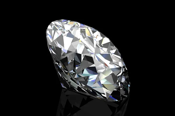 Diamond jewel on black background — Stock Photo, Image