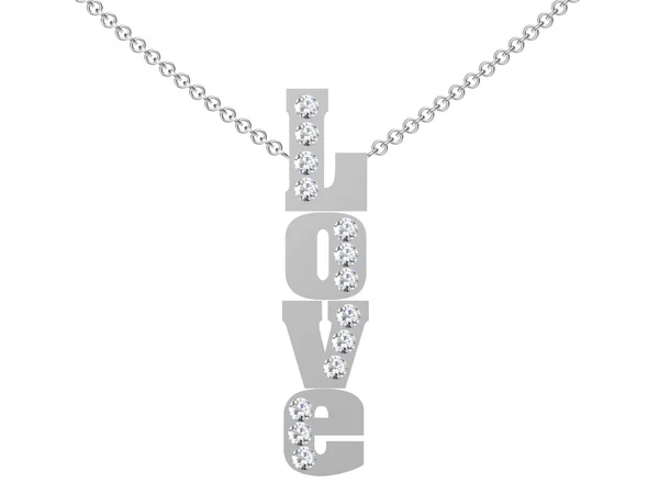 Pendentif amour sur fond blanc . — Photo