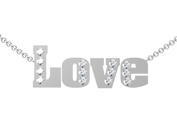 Pendentif amour sur fond blanc . — Photo