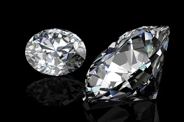 Diamond jewel on black background — Stock Photo, Image