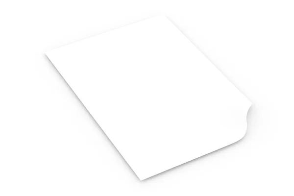 3D prázdný list papíru — Stock fotografie