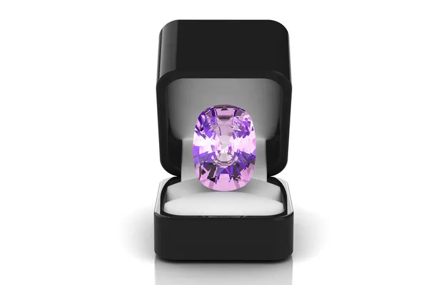 Amethyst in a gift box — Zdjęcie stockowe