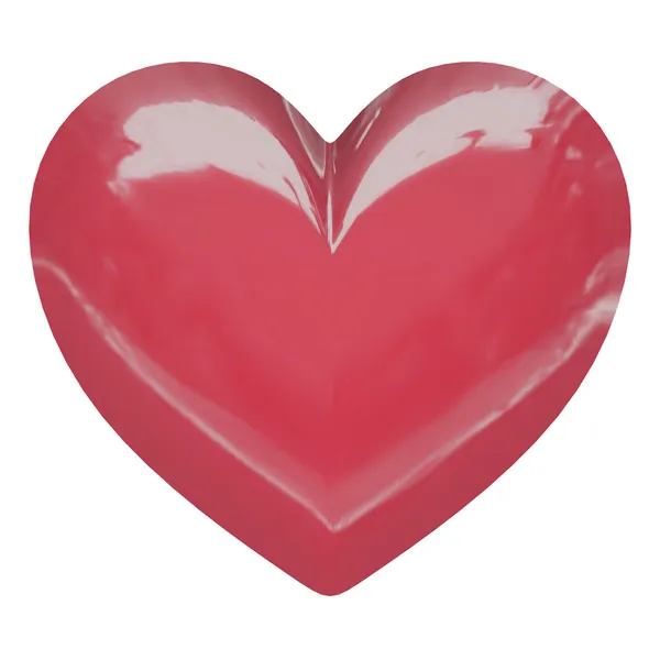 Großes rotes Herz, isoliert auf weißem Hintergrund — Stockfoto