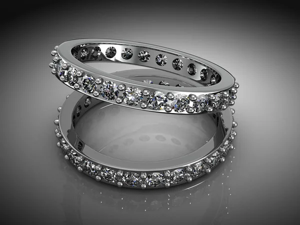 Δαχτυλίδι κοσμήματα σε λευκό φόντο. — Φωτογραφία Αρχείου