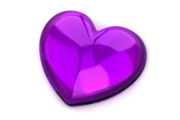 Purpurové srdce Valentýn — Stock fotografie
