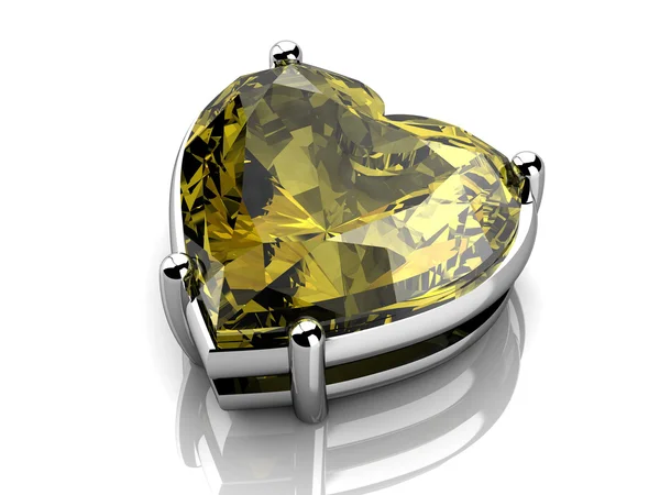 Hermoso diamante amarillo (imagen 3D de alta resolución) ) — Foto de Stock