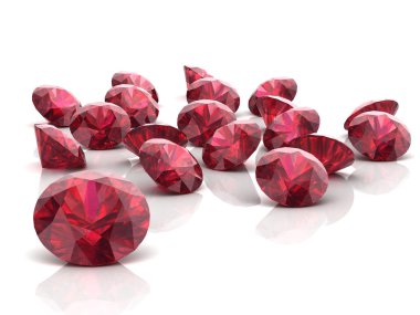 Ruby or Rodolite gemstone (high resolution 3D image) clipart