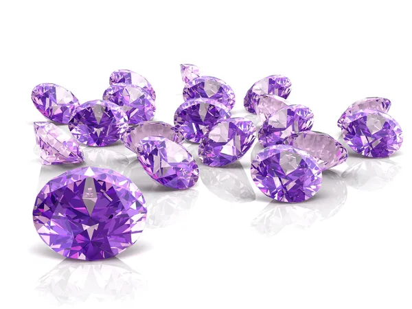 紫水晶 (高分辨率三维图像) — 图库照片