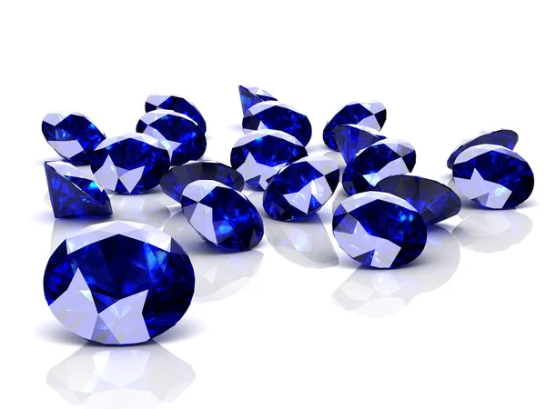 Zafiro azul (imagen 3D de alta resolución ) — Foto de Stock