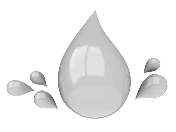 Illustrazione dettagliata 3D di una goccia d'acqua — Foto Stock